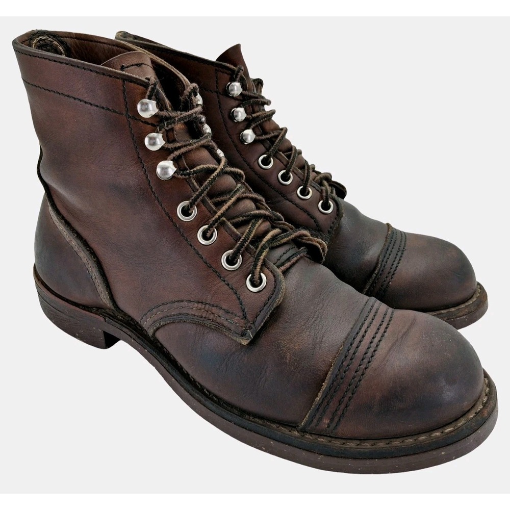 Red Wing Shoes Boots Mens Size 6 Brown Leather Cap Toe Combat Ankle Boots